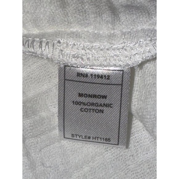 Monrow Womens Sleeveless  white color V-Neck Top - Eco-Friendly Organic Cotton B - Picture 3 of 11